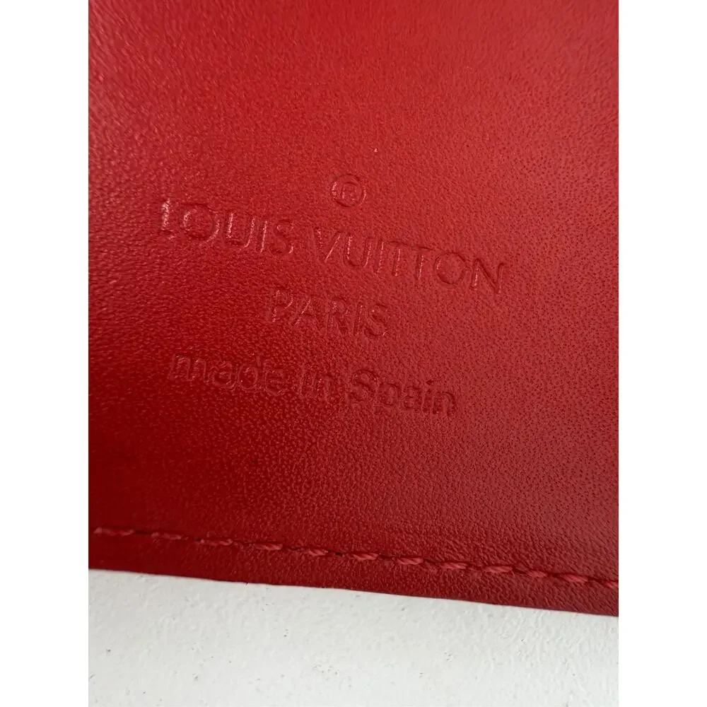 Louis Vuitton Ring Agenda Cover PM in Red Monogram Vernis Leather 2003